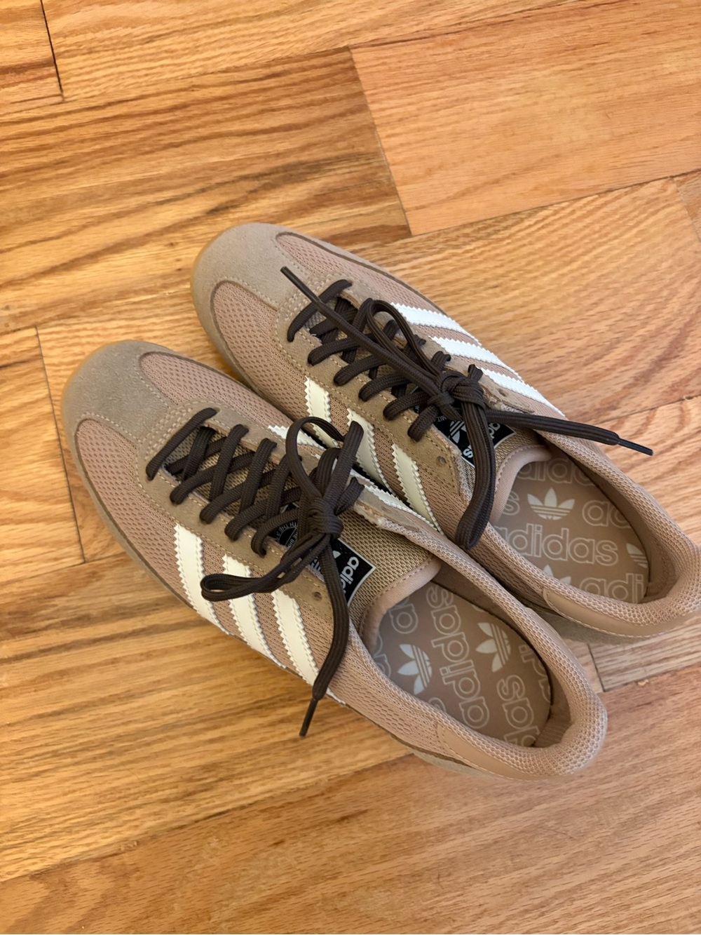 adidas women’s Gazelle Lifestyle Sneaker in Beige/White